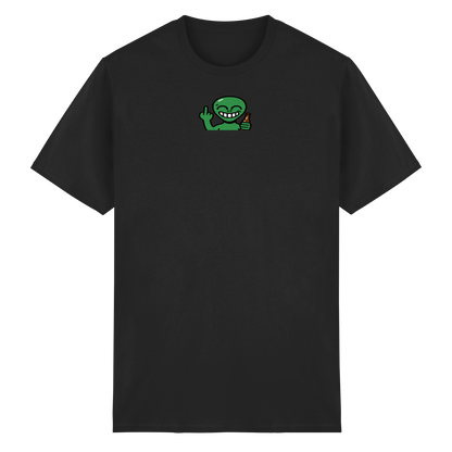 Alien mit Mittelfinger – Cosmic Party, irdischer Finger - Heavy Cotton T-Shirt