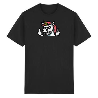 Einhorn mit Mittelfinger – Sag’s mit dem Horn - Heavy Cotton T-Shirt