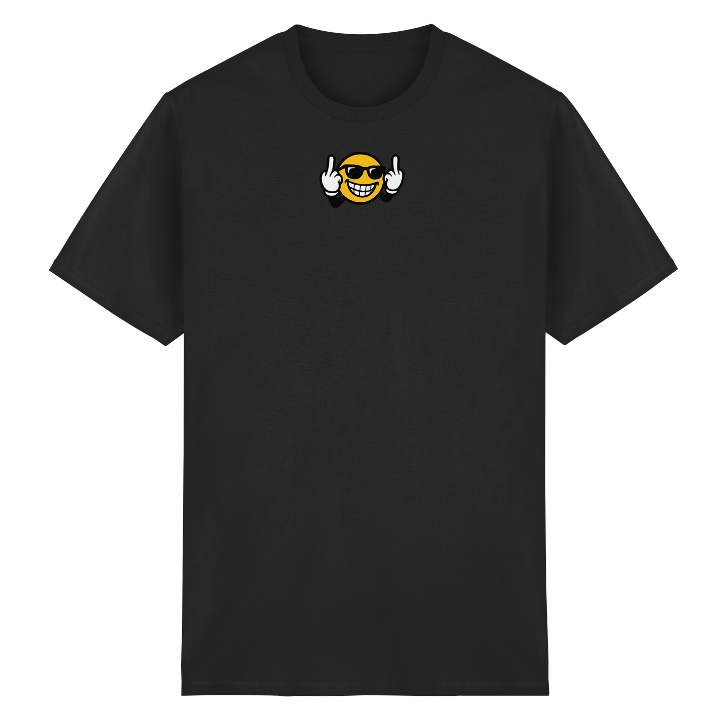Smiley mit Mittelfinger – Nett lächeln. Weitergehen. - Heavy Cotton T-Shirt