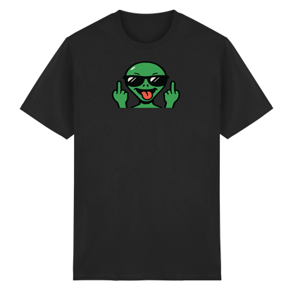 Alien mit Mittelfinger – Grüße vom Planeten Genervt - Heavy Cotton T-Shirt