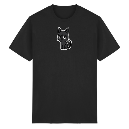 Schwarze Katze mit erhobenem Blick – Katzen haben Personal - Heavy Cotton T-Shirt