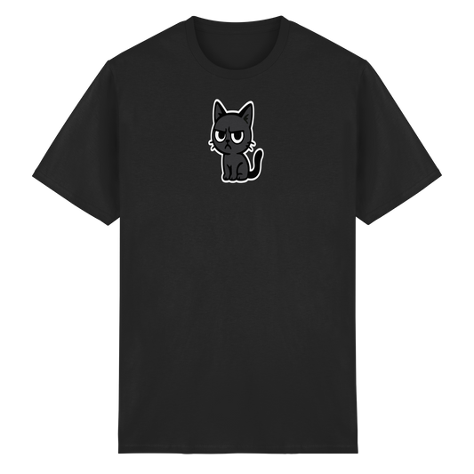 Schwarze Katze mit erhobenem Blick – Katzen haben Personal - Heavy Cotton T-Shirt