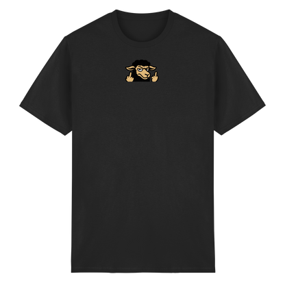 Schwarzes Schaf mit Mittelfinger – Das stille Nein in Stoffform - Heavy Cotton T-Shirt