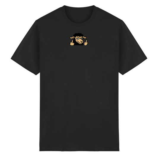 Schwarzes Schaf mit Mittelfinger – Das stille Nein in Stoffform - Heavy Cotton T-Shirt