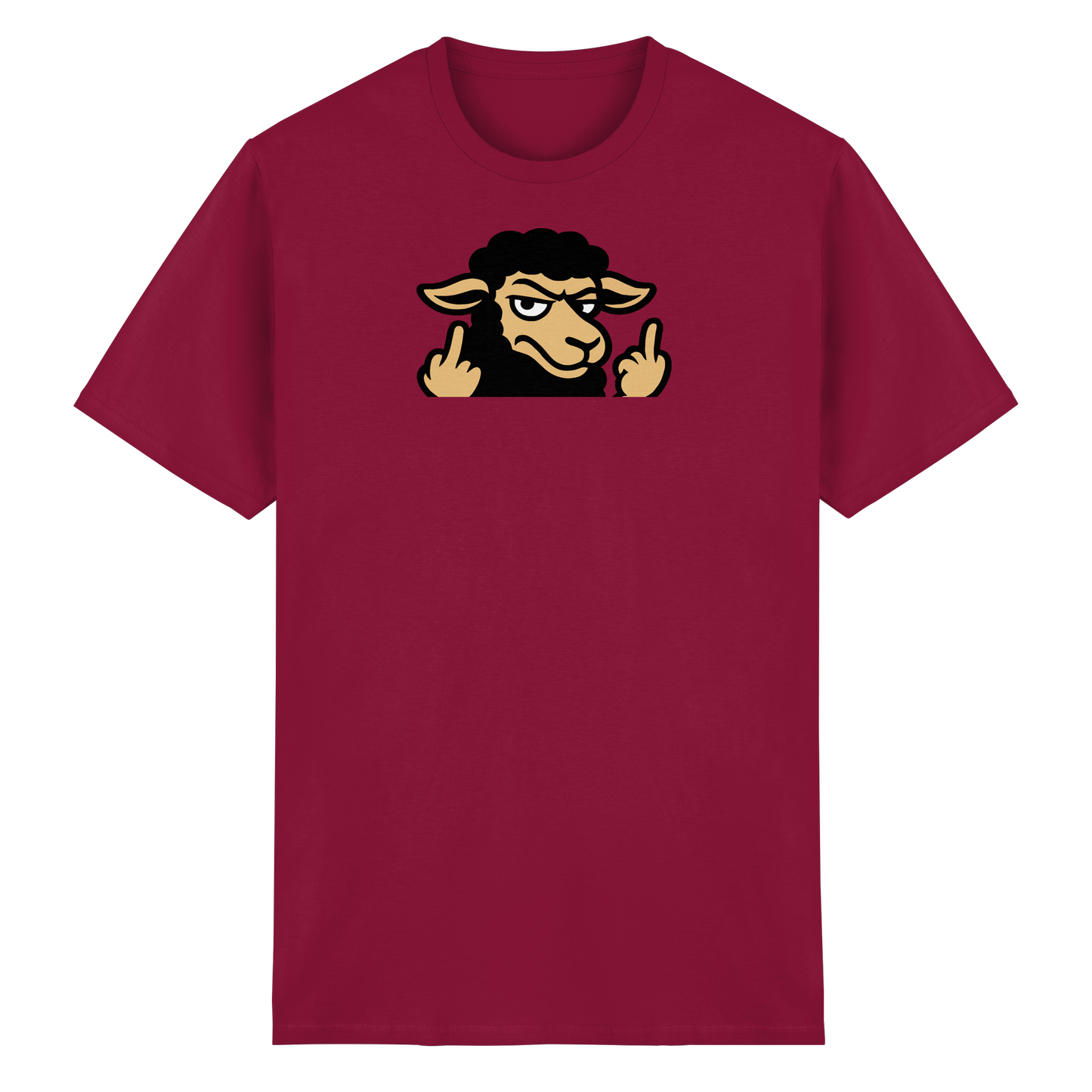 Schwarzes Schaf mit Mittelfinger – Das stille Nein in Stoffform - Heavy Cotton T-Shirt