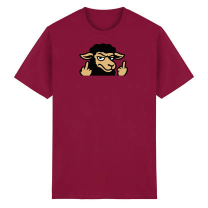 Schwarzes Schaf mit Mittelfinger – Das stille Nein in Stoffform - Heavy Cotton T-Shirt