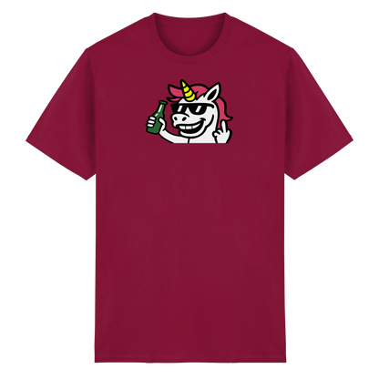 Einhorn mit Mittelfinger – Im Partymodus scheißt’s auf Glitzerregeln - Heavy Cotton T-Shirt