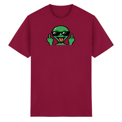 Alien mit Mittelfinger – Grüße vom Planeten Genervt - Heavy Cotton T-Shirt