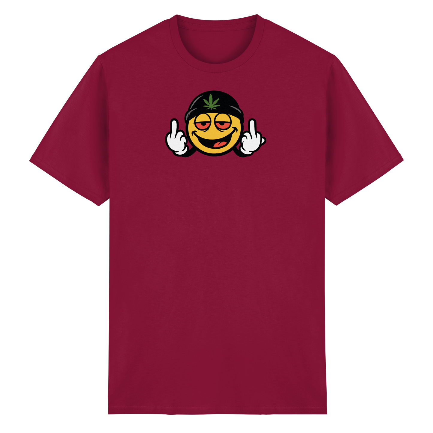 Smiley mit Mittelfinger – Lächeln. Ziehen. Grenzen setzen. - Heavy Cotton T-Shirt