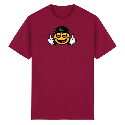 Smiley mit Mittelfinger – Lächeln. Ziehen. Grenzen setzen. - Heavy Cotton T-Shirt