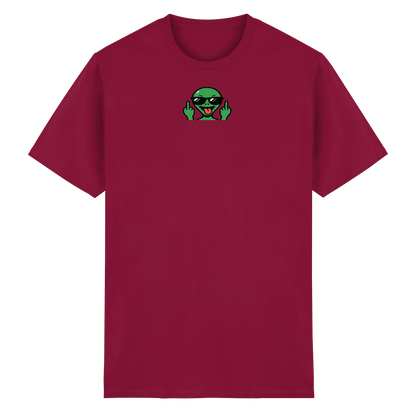 Alien mit Mittelfinger – Grüße vom Planeten Genervt - Heavy Cotton T-Shirt