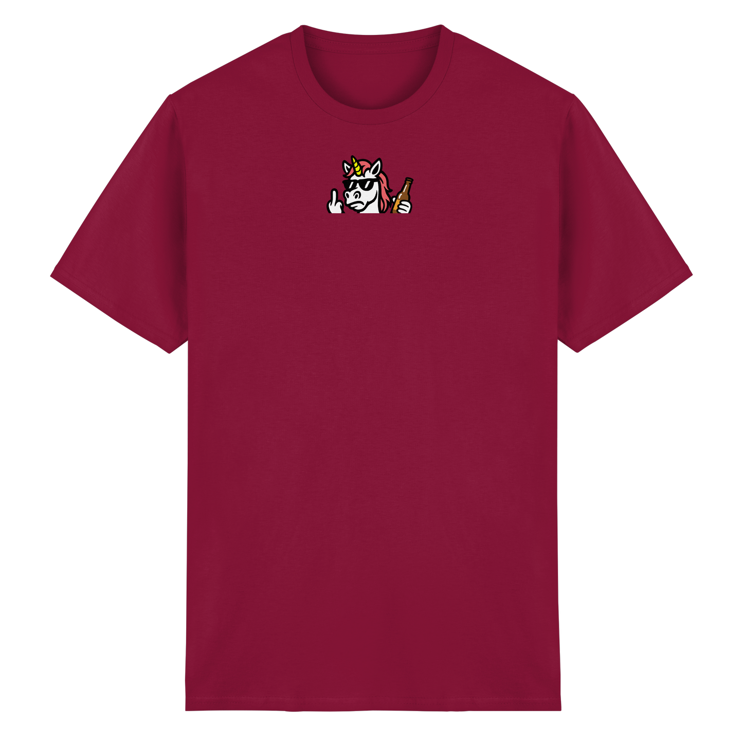 Einhorn mit Mittelfinger – Rave-Rainbow in Rebellion - Heavy Cotton T-Shirt