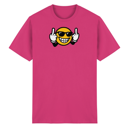 Smiley mit Mittelfinger – Nett lächeln. Weitergehen. - Heavy Cotton T-Shirt