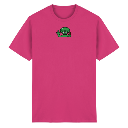 Alien mit Mittelfinger – Cosmic Party, irdischer Finger - Heavy Cotton T-Shirt
