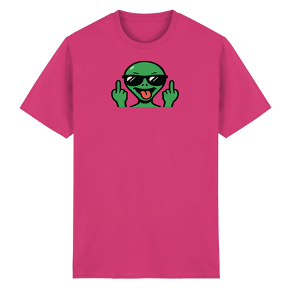 Alien mit Mittelfinger – Grüße vom Planeten Genervt - Heavy Cotton T-Shirt