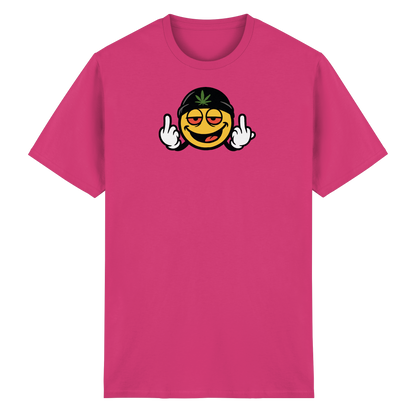Smiley mit Mittelfinger – Lächeln. Ziehen. Grenzen setzen. - Heavy Cotton T-Shirt