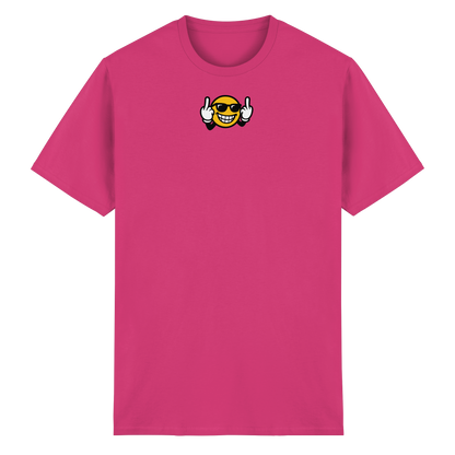 Smiley mit Mittelfinger – Nett lächeln. Weitergehen. - Heavy Cotton T-Shirt