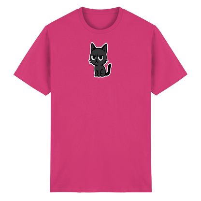 Schwarze Katze mit erhobenem Blick – Katzen haben Personal - Heavy Cotton T-Shirt