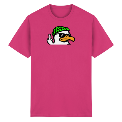Möwe mit Mittelfinger – Klarstellung in Federform - Heavy Cotton T-Shirt
