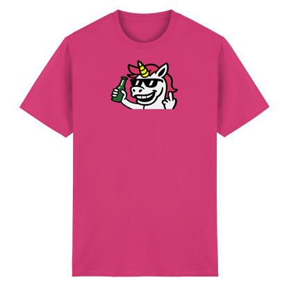 Einhorn mit Mittelfinger – Im Partymodus scheißt’s auf Glitzerregeln - Heavy Cotton T-Shirt