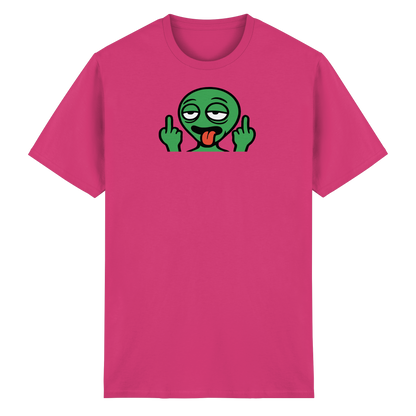 Alien mit Mittelfinger – Ich will nach Hause, aber erst flippe ich euch noch - Heavy Cotton T-Shirt