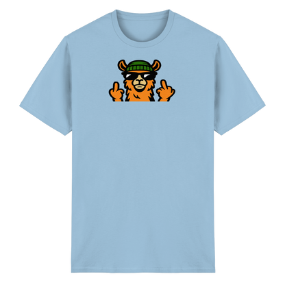 Lama mit Mittelfinger – Dein freches Statement gegen nervige Fragen und blöde Menschen - Heavy Cotton T-Shirt
