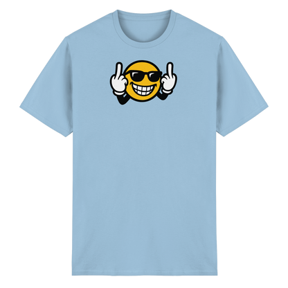 Smiley mit Mittelfinger – Nett lächeln. Weitergehen. - Heavy Cotton T-Shirt