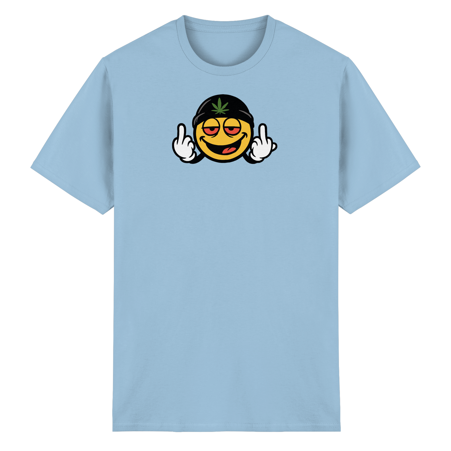 Smiley mit Mittelfinger – Lächeln. Ziehen. Grenzen setzen. - Heavy Cotton T-Shirt