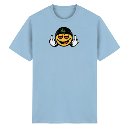Smiley mit Mittelfinger – Lächeln. Ziehen. Grenzen setzen. - Heavy Cotton T-Shirt