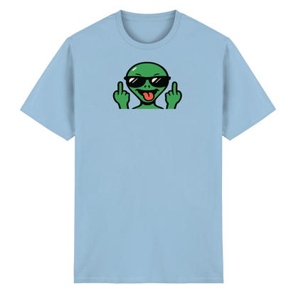 Alien mit Mittelfinger – Grüße vom Planeten Genervt - Heavy Cotton T-Shirt