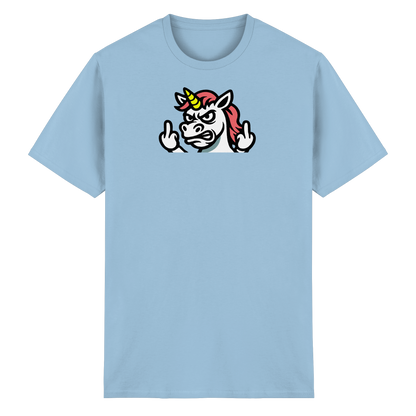 Einhorn mit Mittelfinger – Sag’s mit dem Horn - Heavy Cotton T-Shirt
