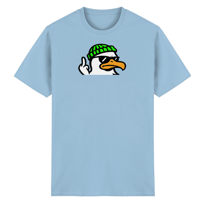 Möwe mit Mittelfinger – Klarstellung in Federform - Heavy Cotton T-Shirt