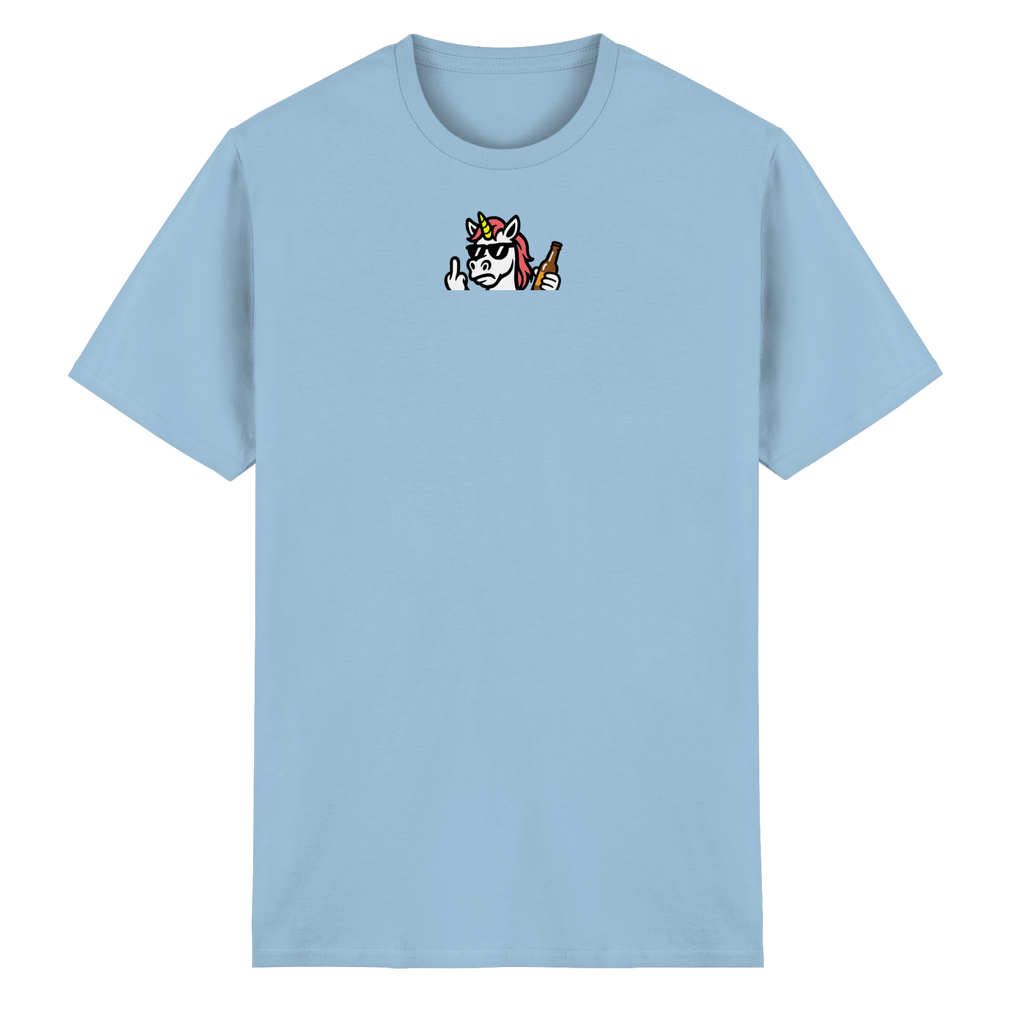 Einhorn mit Mittelfinger – Rave-Rainbow in Rebellion - Heavy Cotton T-Shirt