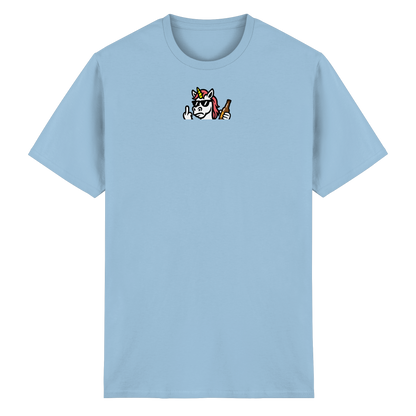 Einhorn mit Mittelfinger – Rave-Rainbow in Rebellion - Heavy Cotton T-Shirt