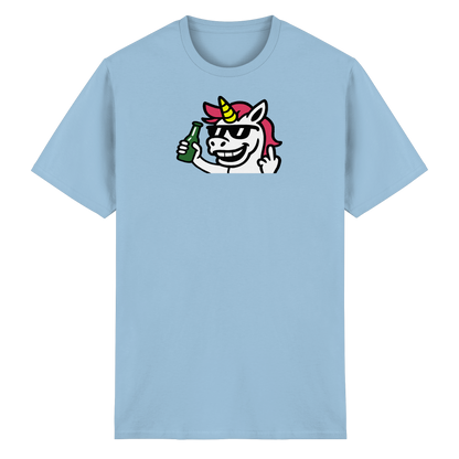 Einhorn mit Mittelfinger – Im Partymodus scheißt’s auf Glitzerregeln - Heavy Cotton T-Shirt