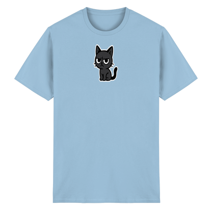 Schwarze Katze mit erhobenem Blick – Katzen haben Personal - Heavy Cotton T-Shirt