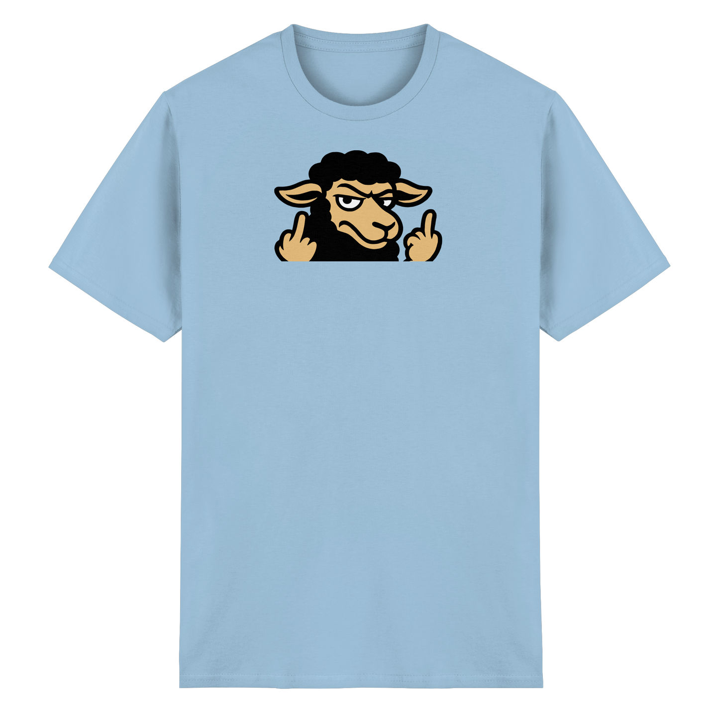 Schwarzes Schaf mit Mittelfinger – Das stille Nein in Stoffform - Heavy Cotton T-Shirt