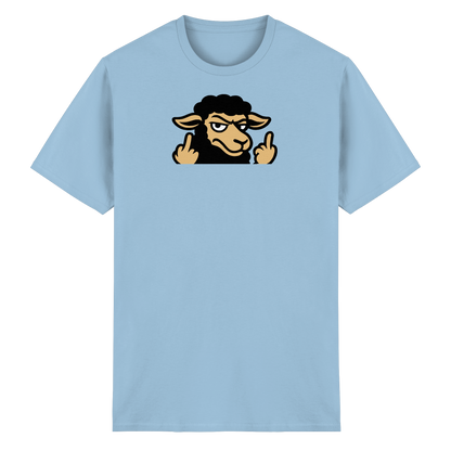 Schwarzes Schaf mit Mittelfinger – Das stille Nein in Stoffform - Heavy Cotton T-Shirt
