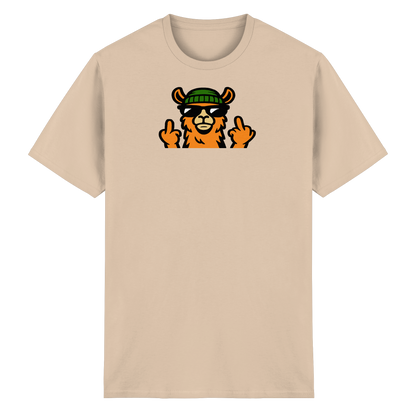 Lama mit Mittelfinger – Dein freches Statement gegen nervige Fragen und blöde Menschen - Heavy Cotton T-Shirt