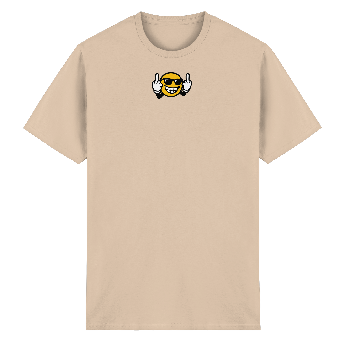 Smiley mit Mittelfinger – Nett lächeln. Weitergehen. - Heavy Cotton T-Shirt