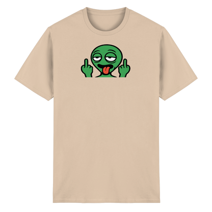 Alien mit Mittelfinger – Ich will nach Hause, aber erst flippe ich euch noch - Heavy Cotton T-Shirt