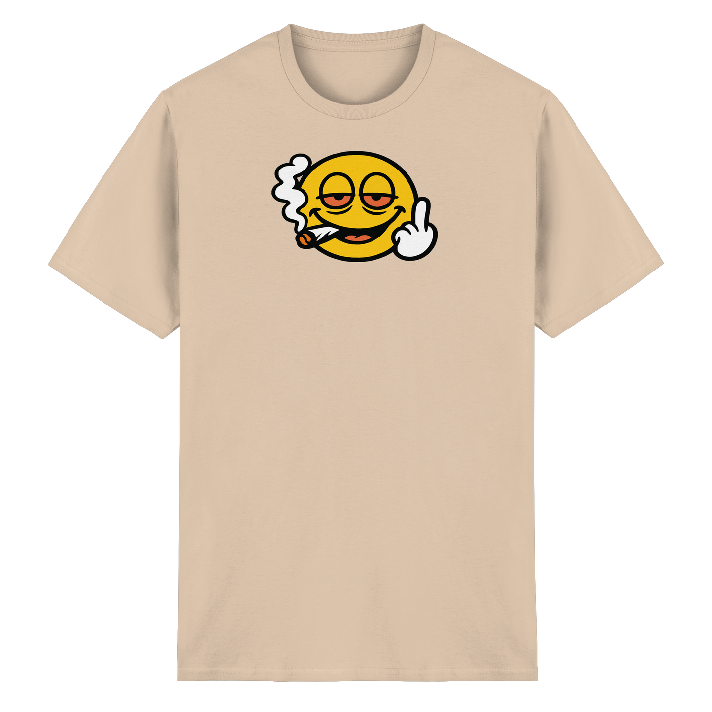 Smiley mit Mittelfinger – Wie ein Joint, nur zum Anziehen - Heavy Cotton T-Shirt