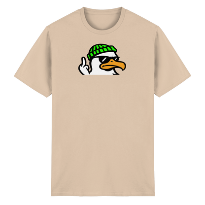 Möwe mit Mittelfinger – Klarstellung in Federform - Heavy Cotton T-Shirt