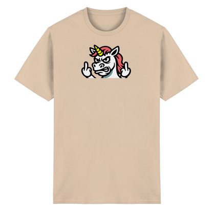 Einhorn mit Mittelfinger – Sag’s mit dem Horn - Heavy Cotton T-Shirt