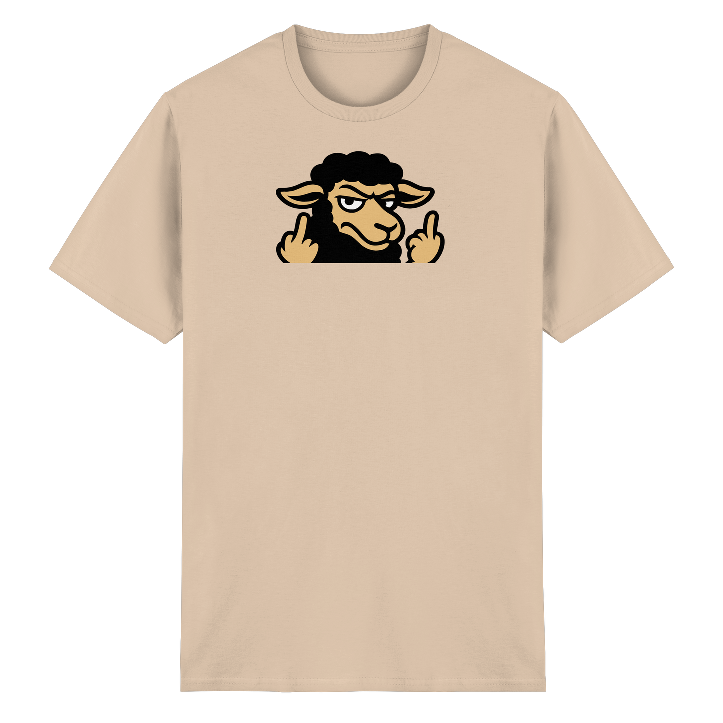 Schwarzes Schaf mit Mittelfinger – Das stille Nein in Stoffform - Heavy Cotton T-Shirt