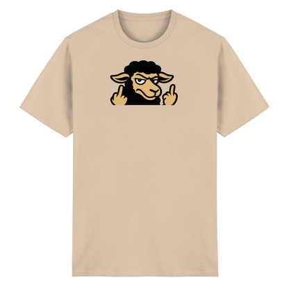 Schwarzes Schaf mit Mittelfinger – Das stille Nein in Stoffform - Heavy Cotton T-Shirt