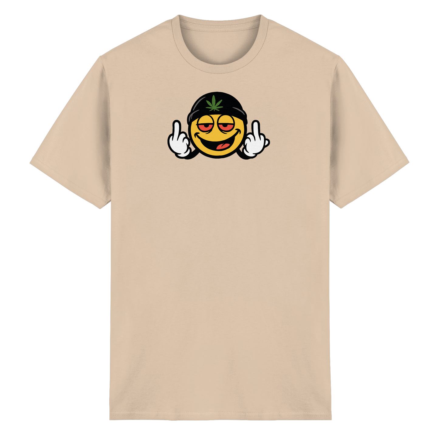Smiley mit Mittelfinger – Lächeln. Ziehen. Grenzen setzen. - Heavy Cotton T-Shirt