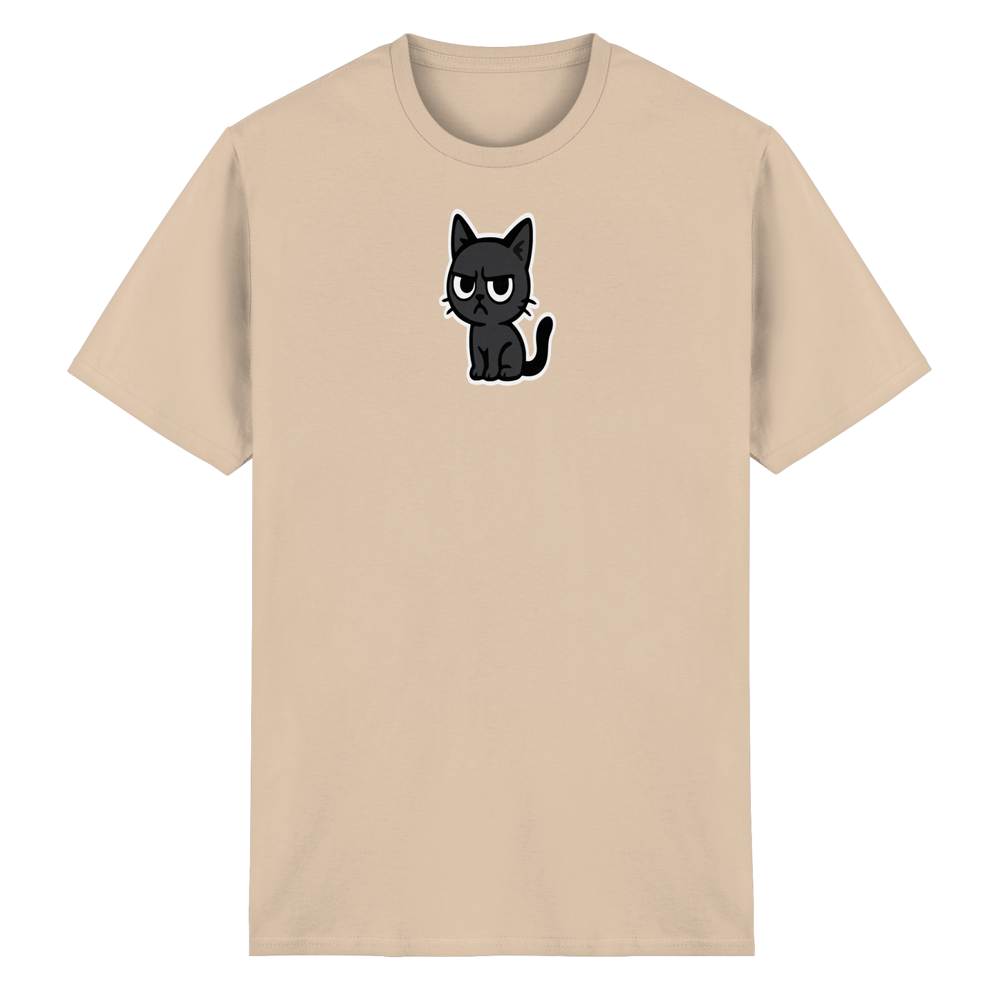 Schwarze Katze mit erhobenem Blick – Katzen haben Personal - Heavy Cotton T-Shirt