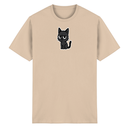 Schwarze Katze mit erhobenem Blick – Katzen haben Personal - Heavy Cotton T-Shirt