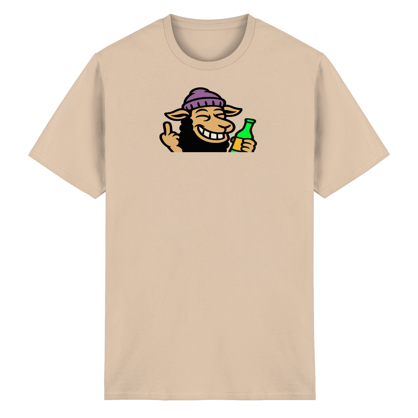 Schaf mit Mittelfinger im Partymodus – Dancefloor? Nur wenn’s brennt - Heavy Cotton T-Shirt